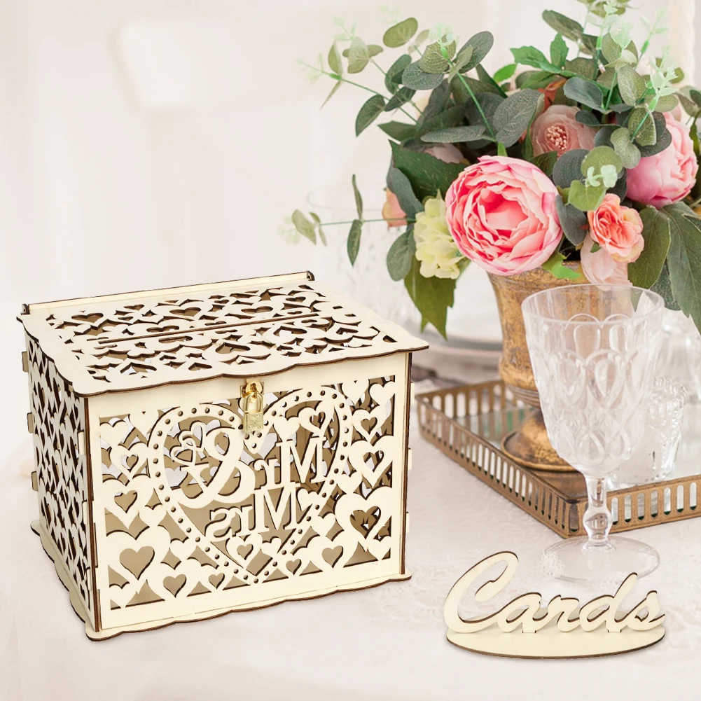 صندوق بطاقة زفاف خشبي ، بطاقات - مراجعة Wedding Card Box وسعره