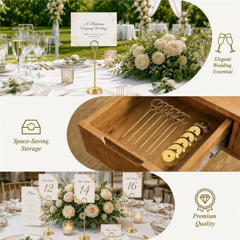 LLCS-12 قطعة حاملات أرقام الطا - مراجعة Table Number Gold وسعره